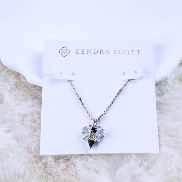 New Bee Crystal Silver Pendant Necklace - Picture 1 of 2